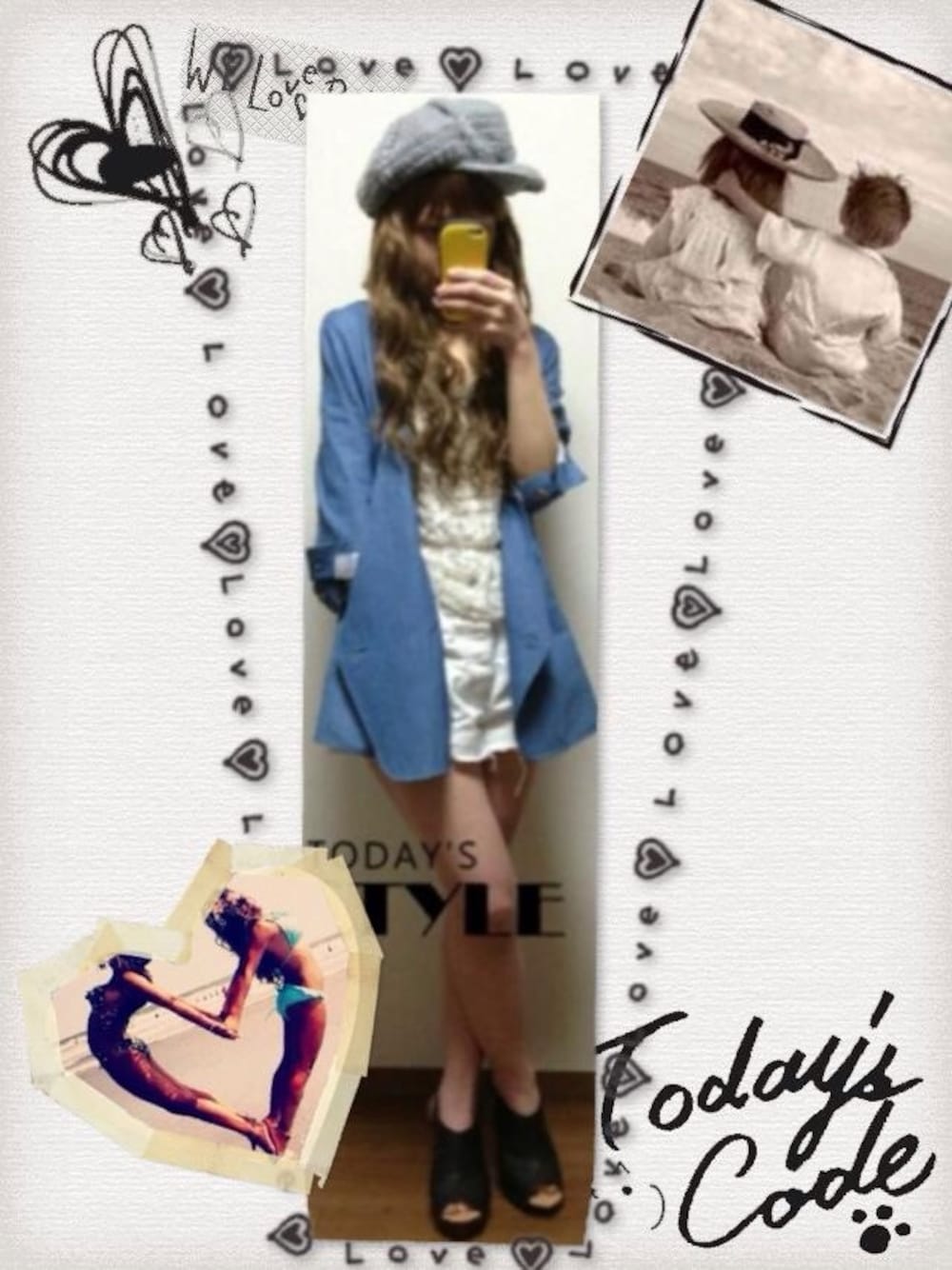 「ショートパンツ、#ジャケット、#キャスケット、#ungrid、#ブルー」｜「Ungridのホワイトダメージデニム（デニムパンツ、ホワイト系）」を使った、yuzupiさん（レディース・159cm）の春コーディネートの1枚目の写真