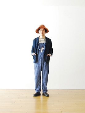 「Engineered Garments（エンジニアードガーメンツ）のアイテム（サロペット/オーバーオール）」を使った、Shuki  Kiyokawaさん（メンズ・174cm）の春コーディネート
