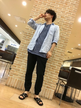 「雪だるま」｜新☆山さん（メンズ・182cm）の夏コーディネート