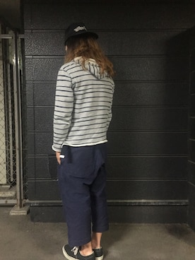 「Pledge（プレッジ）のアイテム（帽子）」を使った、m-noさん（メンズ・170cm）の春コーディネート