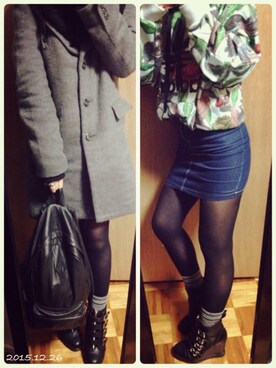 「BACKS（バックス）のアイテム（シューズ）」を使った、AyaNoさん（レディース・157cm）の冬コーディネート