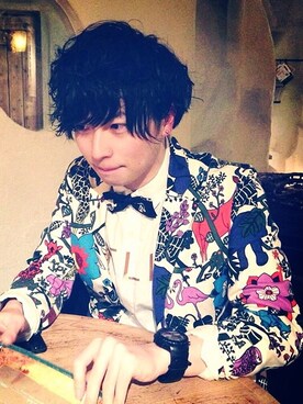 「アイテム（蝶ネクタイ）」を使った、ゆーまさん（メンズ・170cm・20代）の冬コーディネート