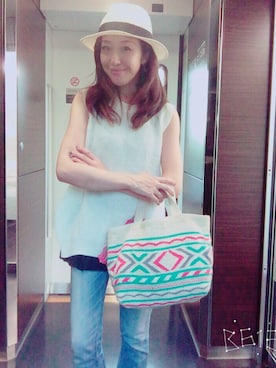 「coca（ANDEX shoes product）（コカ）のアイテム」を使った、Asami Shigetaさん（レディース・158cm）の夏コーディネート