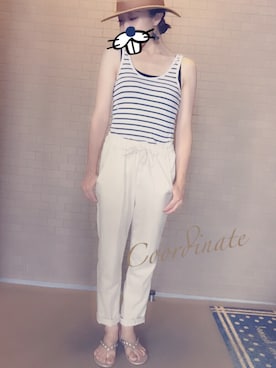 「DHOLIC（ディーホリック）のアイテム（パンツ）」を使った、Asami Shigetaさん（レディース・158cm）の夏コーディネート