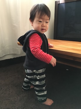「Carter's（カーターズ）のアイテム（その他トップス）」を使った、@name_senseさん（キッズ・80cm）の冬コーディネート