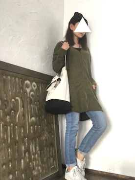 「ALL DAY COFFEE（オールディコーヒー）のアイテム」を使った、m♡さん（レディース・154cm）の冬コーディネート