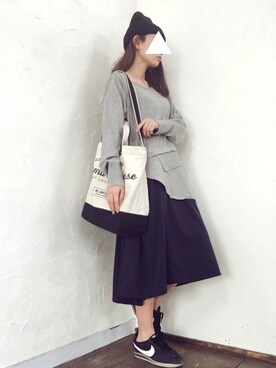 「ALL DAY COFFEE（オールディコーヒー）のアイテム」を使った、m♡さん（レディース・154cm）の春コーディネート