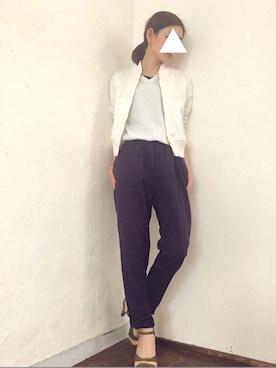 「オシャレウォーカー」｜「アイテム（ブルゾン）」を使った、m♡さん（レディース・154cm）の春コーディネート
