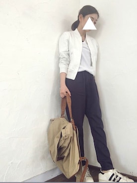 「オシャレウォーカー」｜「アイテム（ブルゾン）」を使った、m♡さん（レディース・154cm）の春コーディネート
