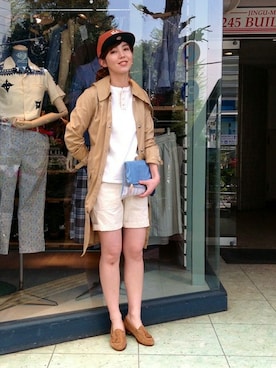 「BEAMS BOY（ビームスボーイ）のアイテム（ポーチ）」を使った、kaoriさん（レディース・166cm）の春コーディネート