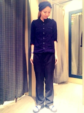 「ボーダーソックス」｜「アイテム（腕時計）」を使った、kaoriさん（レディース・166cm）の夏コーディネート