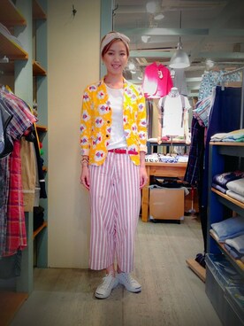 「白いスニーカー」｜「アイテム（ジャケット/アウター）」を使った、kaoriさん（レディース・166cm）の夏コーディネート
