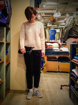 「BEAMS BOY（ビームスボーイ）のアイテム（ポーチ）」を使った、kaoriさん（レディース・166cm）の秋コーディネート