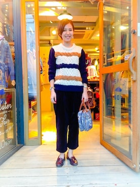 「BEAMS」｜「アイテム（ボストンバッグ）」を使った、kaoriさん（レディース・166cm）の秋コーディネート