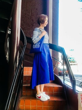 「白いスニーカー」｜「アイテム（アクセサリー）」を使った、kaoriさん（レディース・166cm）の春コーディネート