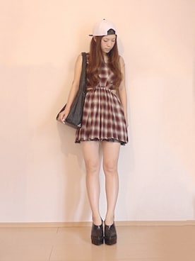 「UNIF（ユニフ）のアイテム」を使った、まいさん（レディース・164cm）の夏コーディネート