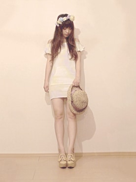 「LILY BROWN（リリーブラウン）のアイテム（シューズ）」を使った、まいさん（レディース・164cm）の夏コーディネート