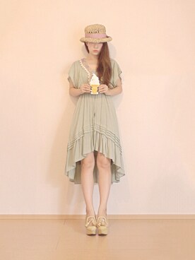 「iPhoneケース」｜「アイテム（帽子）」を使った、まいさん（レディース・164cm）の夏コーディネート