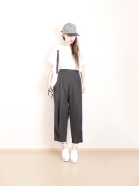 「JEANASIS（ジーナシス）のアイテム（その他シューズ）」を使った、まいさん（レディース・164cm）の夏コーディネート