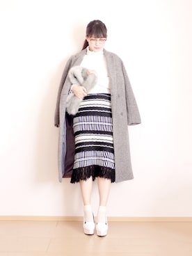 「MERCURYDUO（マーキュリーデュオ）のアイテム（バッグ）」を使った、まいさん（レディース・164cm）の冬コーディネート