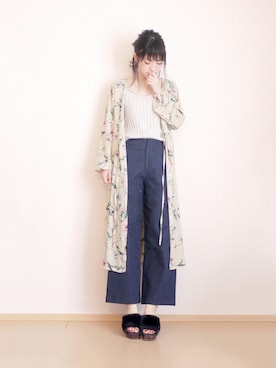 「アイテム（パンプス、ブルー系）」を使った、まいさん（レディース・164cm）の夏コーディネート