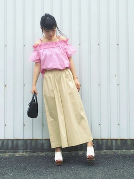 「LILY BROWN（リリーブラウン）のアイテム（アクセサリー）」を使った、まいさん（レディース・164cm）の夏コーディネート