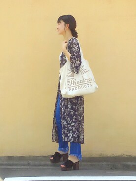 「アイテム（パンプス、ブルー系）」を使った、まいさん（レディース・164cm）の夏コーディネート