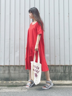 まいさんの「MAISON KITSUNE TOTE BAG PALMTREE◆」を使ったコーディネート