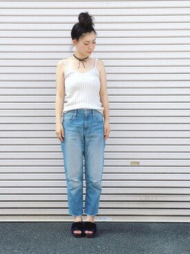 「アイテム（パンプス、ブルー系）」を使った、まいさん（レディース・164cm）の夏コーディネート