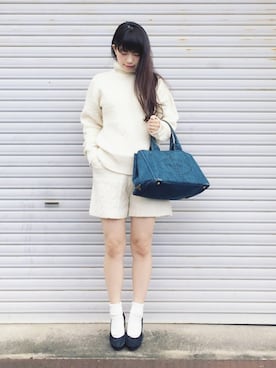 「アイテム（パンプス、ブルー系）」を使った、まいさん（レディース・164cm）の秋コーディネート