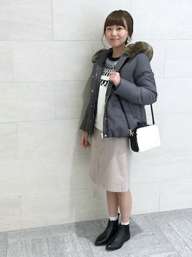 「SHIPS for women」｜「アイテム（ダウンジャケット/コート）」を使った、玉田さん（レディース・166cm）の冬コーディネート