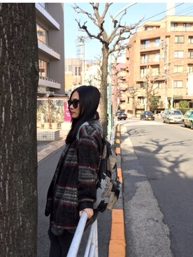 「travel」｜「アイテム（その他アウター）」を使った、Purple Hoさん（レディース・160cm）の冬コーディネート