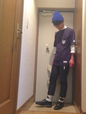 「STARTER（スターター）のアイテム」を使った、Junさん（メンズ・170cm）の秋コーディネート