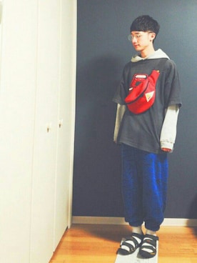 「ポロベアー」｜「アイテム（パーカー）」を使った、Junさん（メンズ・170cm）の春コーディネート