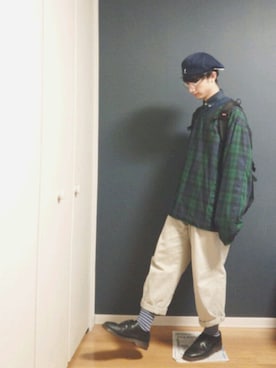 「ラルフローレン」｜「アイテム（ナイロンジャケット）」を使った、Junさん（メンズ・170cm）の秋コーディネート