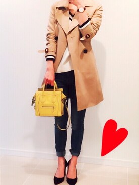 「セリーヌ」｜「アイテム（トレンチコート）」を使った、渡辺 静香さん（レディース・163cm）の春コーディネート
