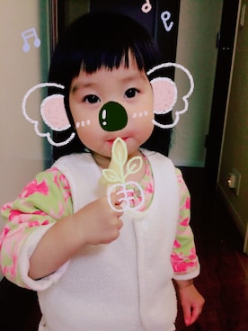 「HAKKA BABY（ハッカベビー）のアイテム（オールインワン・サロペット）」を使った、co_さん（キッズ・80cm）の冬コーディネート