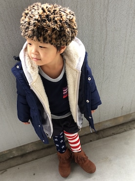 「NEW BALANCE（ニューバランス）のアイテム（その他）」を使った、u-tan＊さん（キッズ・100cm）の冬コーディネート