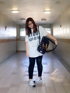 「NET（ネット）のアイテム（シャツワンピース）」を使った、Muna.Cさん（レディース・164cm）の秋コーディネート