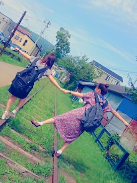 「RAINBOW（レインボー）のアイテム（ワンピース/ドレス）」を使った、サ ユ ミさん（レディース・156cm）の夏コーディネート