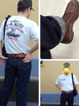 「アイテム（ボディバッグ/ウエストポーチ、ブルー系）」を使った、kojiさん（メンズ・173cm）の夏コーディネート