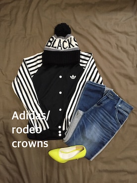「Rodeo Crowns（ロデオクラウンズ）のアイテム（ジャージ）」を使った、kona さん（レディース・166cm）の秋コーディネート