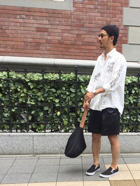 「Scye（サイ）のアイテム（パンツ）」を使った、mottimaさん（メンズ・174cm）の夏コーディネート