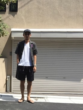 「Scye（サイ）のアイテム（パンツ）」を使った、mottimaさん（メンズ・174cm）の夏コーディネート