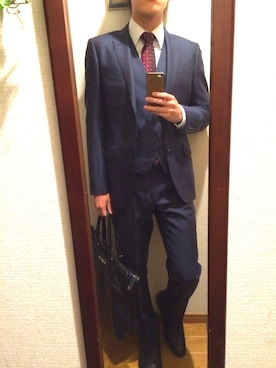 「スーツ」｜RYOさん（メンズ・167cm）の秋コーディネート