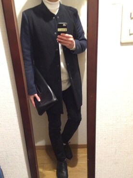 「STUDIOUS（ステュディオス）のアイテム（スタジャン）」を使った、RYOさん（メンズ・167cm）の冬コーディネート