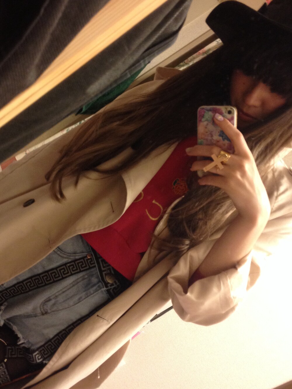 「古着、FIG&VIPER」｜「FIG&VIPERのトレンチコート（トレンチコート、ベージュ系）」を使った、yukari さん（レディース・166cm）の春コーディネートの1枚目の写真