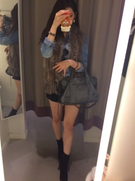「ファーベスト」｜「アイテム（その他アウター）」を使った、あゆかさん（メンズ・162cm）の冬コーディネート