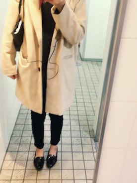 「titivate（ティティベイト）のアイテム（チェスターコート）」を使った、みきつんさん（レディース・166cm）の冬コーディネート