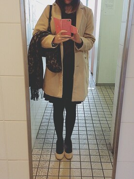 「titivate（ティティベイト）のアイテム（チェスターコート）」を使った、みきつんさん（レディース・166cm）の冬コーディネート